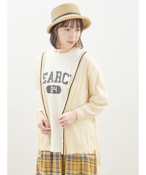 Samansa Mos2（サマンサ モスモス）の「ピグメントロゴTシャツ（Tシャツ/カットソー・レディース・キナリ/イエロー/グリーン/チャコールグレー・F）」の10枚目の写真