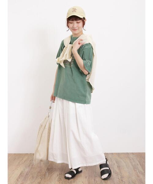 Samansa Mos2（サマンサ モスモス）の「ピグメントロゴTシャツ（Tシャツ/カットソー・レディース・キナリ/イエロー/グリーン/チャコールグレー・F）」の15枚目の写真