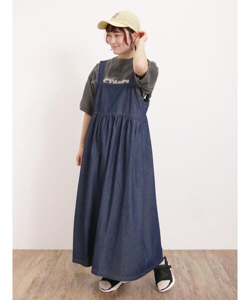 Samansa Mos2（サマンサ モスモス）の「ピグメントロゴTシャツ（Tシャツ/カットソー・レディース・キナリ/イエロー/グリーン/チャコールグレー・F）」の18枚目の写真