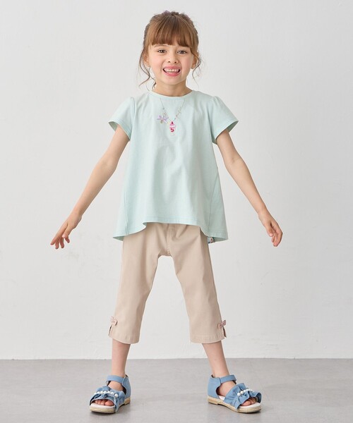 接触冷感 しろくまワンポイントTシャツ & ナイロン ショートパンツ ピンク any FAM パンツ 接触冷感 しろくま キッズ 子供服 女の子