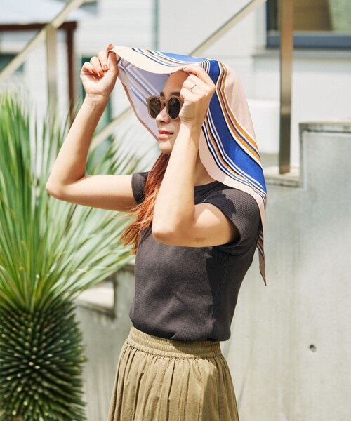 FREAK'S STORE（フリークスストア）の「icy/アイシー 別注 とっさにスカーフ（バンダナ/スカーフ・メンズ・ブラック/ネイビー・ONE SIZE）」の4枚目の写真