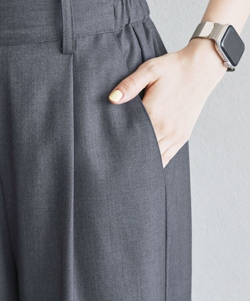 RAGEBLUE（レイジブルー）の「【選べる着丈】太ベルトハイウエスト/タックワイドフレアスラックス（スラックス・レディース・ライトグレー/ネイビー・FREE/LARGE/TALL）」の20枚目の写真