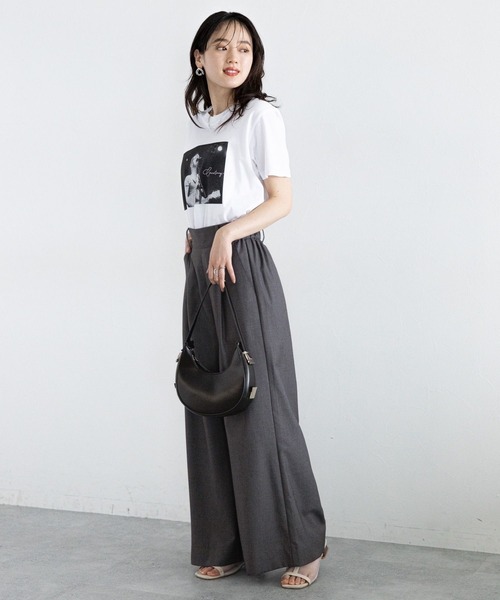 RAGEBLUE（レイジブルー）の「【選べる着丈】太ベルトハイウエスト/タックワイドフレアスラックス（スラックス・レディース・ライトグレー/ネイビー・FREE/LARGE/TALL）」の5枚目の写真