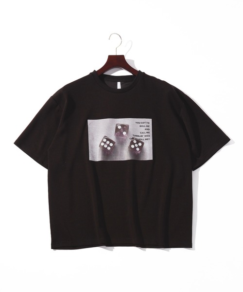 セール】ビッグシルエット ダンボールニット 転写プリント Tシャツ