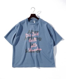 ビッグシルエット ダンボールニット 転写プリント Tシャツ レディース