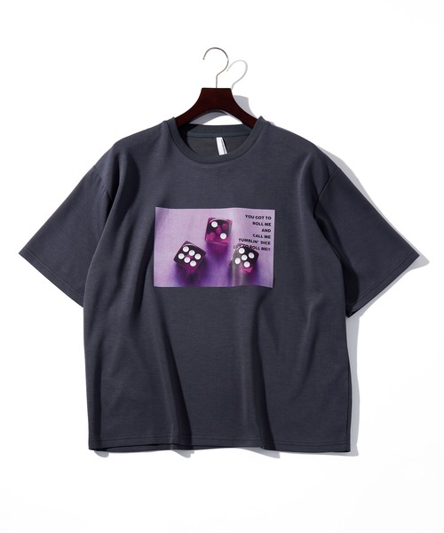 ビッグシルエット ダンボールニット 転写プリント Tシャツ レディース