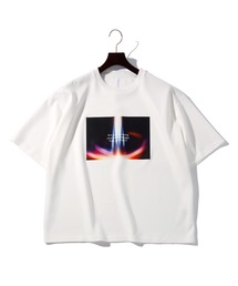 ビッグシルエット ダンボールニット 転写プリント Tシャツ レディース