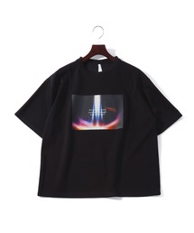 ビッグシルエット ダンボールニット 転写プリント Tシャツ レディース