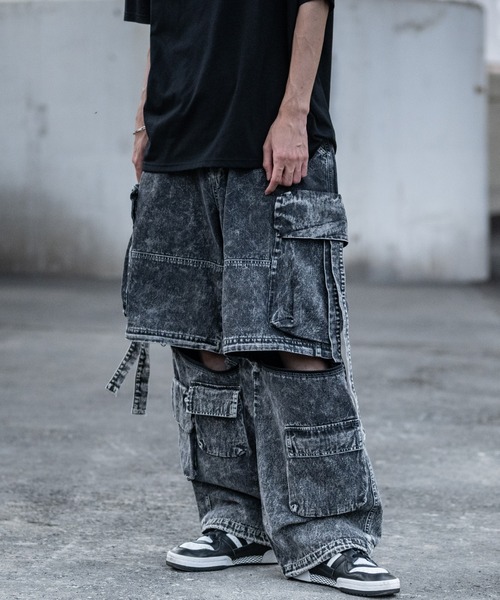 JOHN'S CLOSET(ジョンズクローゼット)の「【13】2WAY タクティカルワイドカーゴ デニムパンツ(デニムパンツ・メンズ・ネイビー/ブラック・MEDIUM/LARGE)」の19枚目の写真