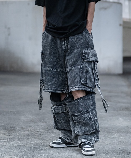 13】2WAY タクティカルワイドカーゴ デニムパンツ（デニムパンツ