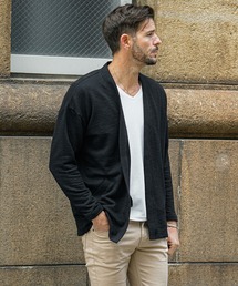 SOMEDIFF（サムディフ）の「【SOMEDIFF】シアサッカーボタンレスカーディガン メンズ（カーディガン/ボレロ）」