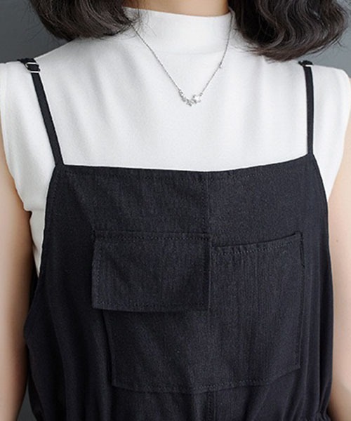 gossip!ロサンゼルス(ゴシップロサンゼルス)の「ティアード・麻サロペット(サロペット/オーバーオール・レディース・ブラック/ブラウン/ベージュ・FREE)」の16枚目の写真