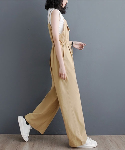 gossip!ロサンゼルス(ゴシップロサンゼルス)の「ティアード・麻サロペット(サロペット/オーバーオール・レディース・ブラック/ブラウン/ベージュ・FREE)」の21枚目の写真