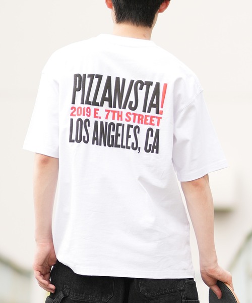 PIZZANISTA!(ピッザニスタ)の「【ムラサキスポーツ限定】PIZZANISTA/ピッザニスタ 半袖Tee オーバーサイズ ユニセックス PNTM242-01(Tシャツ/カットソー・メンズ・ホワイト/ブラック・XL/L/M)」の1枚目の写真