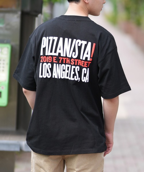 PIZZANISTA!(ピッザニスタ)の「【ムラサキスポーツ限定】PIZZANISTA/ピッザニスタ 半袖Tee オーバーサイズ ユニセックス PNTM242-01(Tシャツ/カットソー・メンズ・ホワイト/ブラック・XL/L/M)」の2枚目の写真