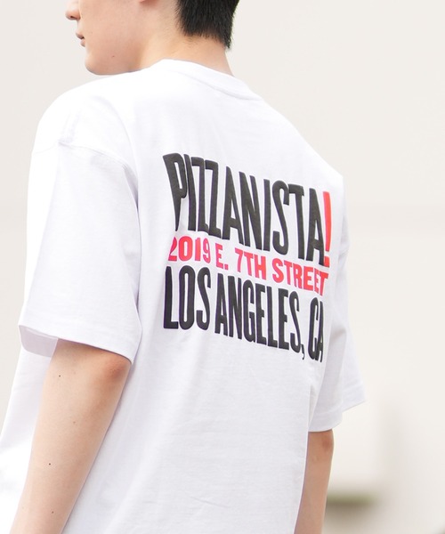 PIZZANISTA!(ピッザニスタ)の「【ムラサキスポーツ限定】PIZZANISTA/ピッザニスタ 半袖Tee オーバーサイズ ユニセックス PNTM242-01(Tシャツ/カットソー・メンズ・ホワイト/ブラック・XL/L/M)」の8枚目の写真