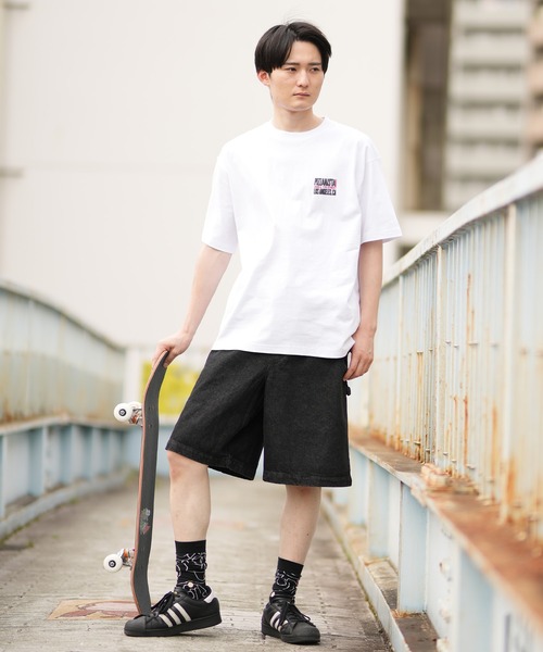 PIZZANISTA!(ピッザニスタ)の「【ムラサキスポーツ限定】PIZZANISTA/ピッザニスタ 半袖Tee オーバーサイズ ユニセックス PNTM242-01(Tシャツ/カットソー・メンズ・ホワイト/ブラック・XL/L/M)」の5枚目の写真