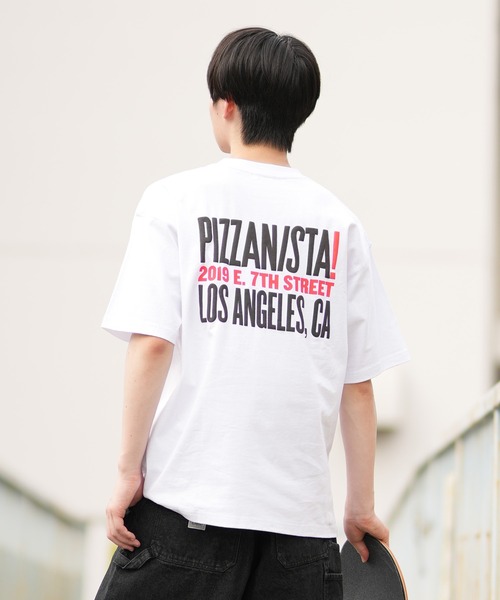 PIZZANISTA!(ピッザニスタ)の「【ムラサキスポーツ限定】PIZZANISTA/ピッザニスタ 半袖Tee オーバーサイズ ユニセックス PNTM242-01(Tシャツ/カットソー・メンズ・ホワイト/ブラック・XL/L/M)」の4枚目の写真