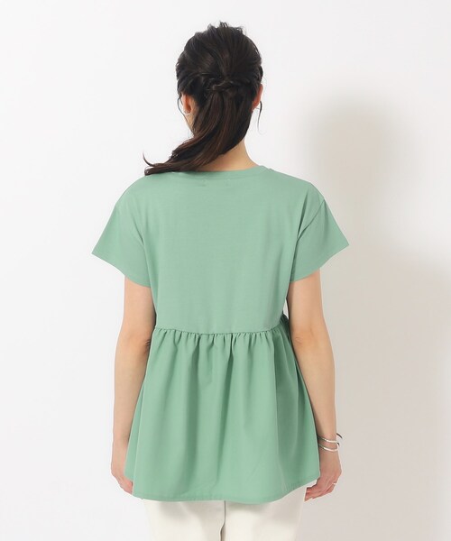 DRESKIP（ドレスキップ）の「◆【UV】 ほんのり甘い 異素材ペプラムトップス（Tシャツ/カットソー・レディース・ライトグレー/ブラック/オフホワイト/イエロー/グリーン・02/03/04）」の19枚目の写真