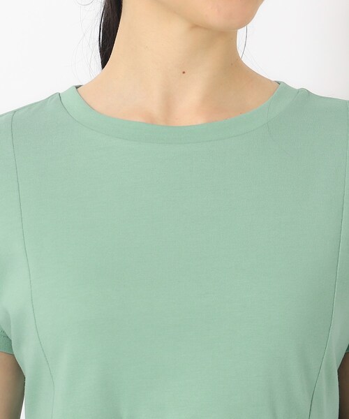 DRESKIP（ドレスキップ）の「◆【UV】 ほんのり甘い 異素材ペプラムトップス（Tシャツ/カットソー・レディース・ライトグレー/ブラック/オフホワイト/イエロー/グリーン・02/03/04）」の11枚目の写真