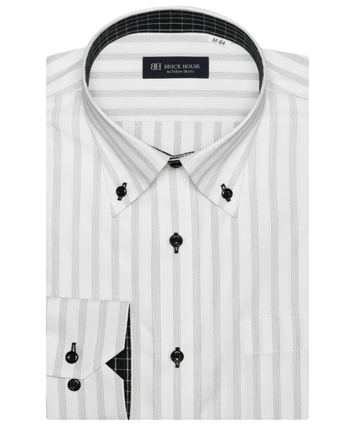 TOKYO SHIRTS(トウキョウシャツ)の「形態安定ノーアイロン ドゥエボットーニ 長袖ビジネスワイシャツ(ビジネスシャツ・メンズ・グレー・首回り43cm-裄丈86cm/首回り42cm-裄丈86cm/首回り42cm-裄丈82cm/首回り41cm-裄丈86cm/首回り41cm-裄丈82cm/首回り39cm-裄丈84cm/首回り39cm-裄丈80cm/首回り37cm-裄丈80cm/首回り43cm-裄丈82cm/首回り37cm-裄丈84cm)」の1枚目の写真