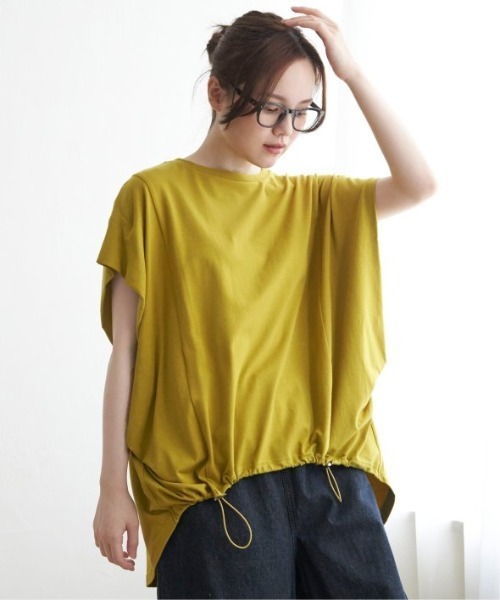 LBC(エルビーシー)の「【接触冷感】フロントスピンドルプルオーバー(Tシャツ/カットソー・レディース・ホワイト/チャコールグレー/ダークグリーン/イエロー・M)」の4枚目の写真