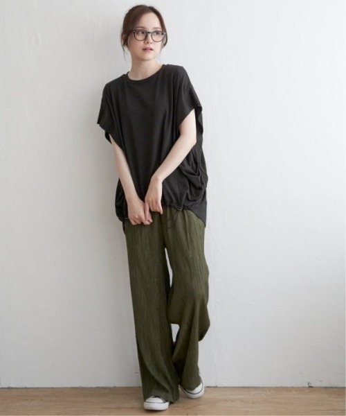 LBC(エルビーシー)の「【接触冷感】フロントスピンドルプルオーバー(Tシャツ/カットソー・レディース・ホワイト/チャコールグレー/ダークグリーン/イエロー・M)」の7枚目の写真