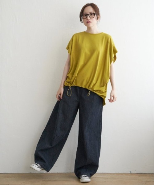 LBC(エルビーシー)の「【接触冷感】フロントスピンドルプルオーバー(Tシャツ/カットソー・レディース・ホワイト/チャコールグレー/ダークグリーン/イエロー・M)」の9枚目の写真
