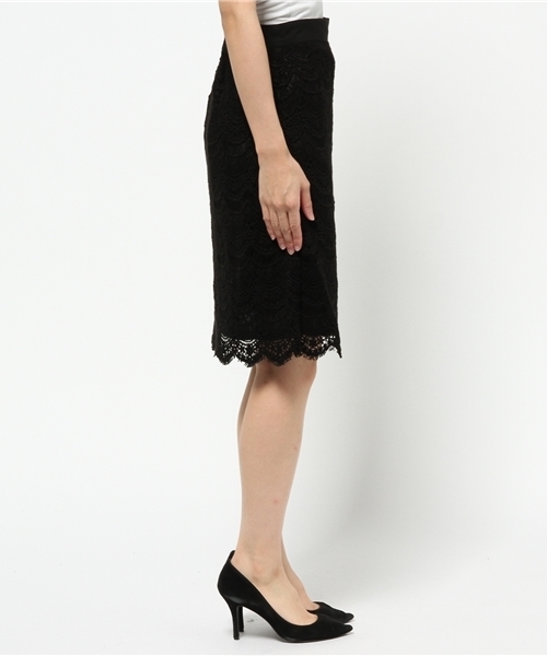 SIMONE LIST（シモーヌリスト）の「ケミカルレーススカート（スカート・レディース・アイボリー/ブラック・38）」の4枚目の写真