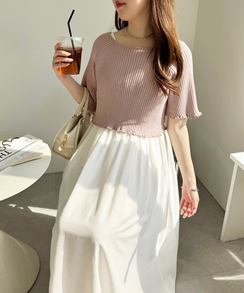 one after another NICE CLAUP(ワンアフターアナザーナイスクラップ)の「ニットセットマルチウェイワンピース(ワンピース・レディース・アイボリー/ブラック/オフホワイト・SMALL/LARGE/MEDIUM)」の2枚目の写真