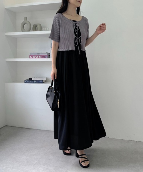 one after another NICE CLAUP(ワンアフターアナザーナイスクラップ)の「ニットセットマルチウェイワンピース(ワンピース・レディース・アイボリー/ブラック/オフホワイト・SMALL/LARGE/MEDIUM)」の4枚目の写真