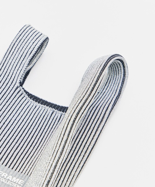 LASTFRAME（ラストフレーム）の「【LASTFRAME/ラストフレーム】《STUDIOUS別注》KYOTO METALLIC MARKET BAG MINI(chain)/ニットバッグ（ショルダーバッグ・レディース・ダークグレー/ライトピンク/シルバー・FREE）」の17枚目の写真