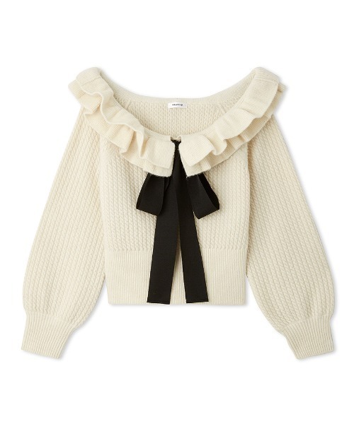 FRAY I.D（フレイアイディー）の「フリルカラーケーブルプルオーバー