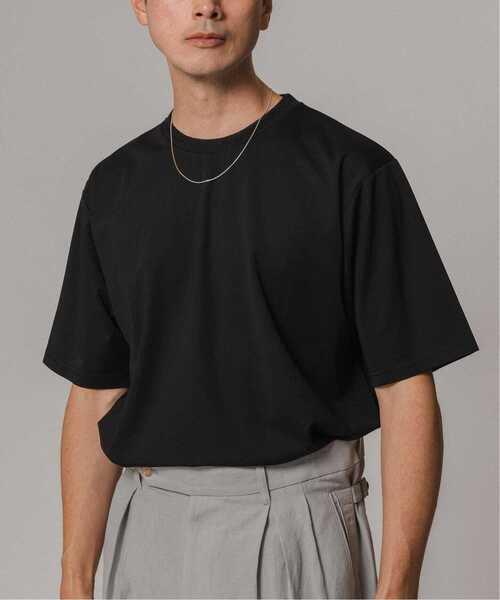 EDIFICE（エディフィス）の「《追加》シルクミックス ジャカードネック Tシャツ（Tシャツ/カットソー・メンズ・グレー/ホワイト/ブラック・LARGE/MEDIUM/SMALL）」の2枚目の写真