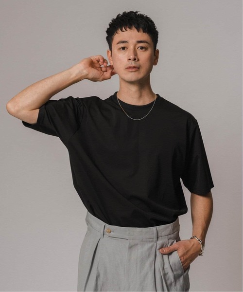 EDIFICE（エディフィス）の「《追加》シルクミックス ジャカードネック Tシャツ（Tシャツ/カットソー・メンズ・グレー/ホワイト/ブラック・LARGE/MEDIUM/SMALL）」の9枚目の写真