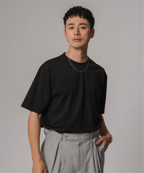 EDIFICE（エディフィス）の「《追加》シルクミックス ジャカードネック Tシャツ（Tシャツ/カットソー・メンズ・グレー/ホワイト/ブラック・LARGE/MEDIUM/SMALL）」の8枚目の写真