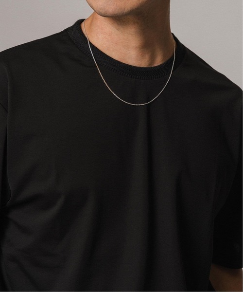 EDIFICE（エディフィス）の「《追加》シルクミックス ジャカードネック Tシャツ（Tシャツ/カットソー・メンズ・グレー/ホワイト/ブラック・LARGE/MEDIUM/SMALL）」の5枚目の写真