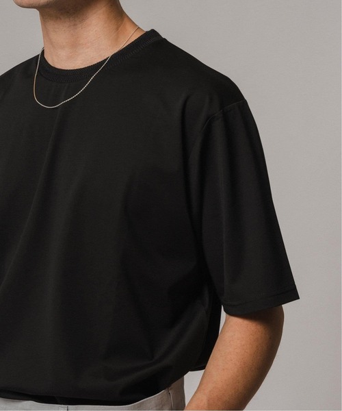 EDIFICE（エディフィス）の「《追加》シルクミックス ジャカードネック Tシャツ（Tシャツ/カットソー・メンズ・グレー/ホワイト/ブラック・LARGE/MEDIUM/SMALL）」の4枚目の写真