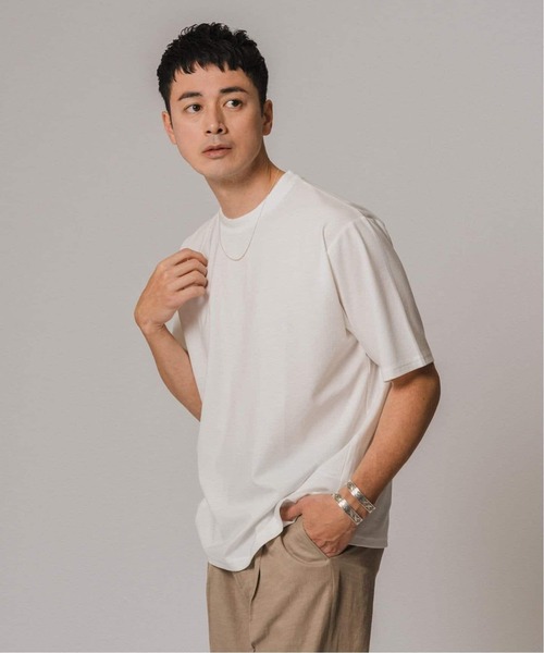 EDIFICE（エディフィス）の「《追加》シルクミックス ジャカードネック Tシャツ（Tシャツ/カットソー・メンズ・グレー/ホワイト/ブラック・LARGE/MEDIUM/SMALL）」の20枚目の写真