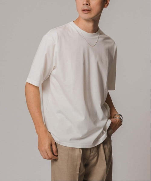 EDIFICE（エディフィス）の「《追加》シルクミックス ジャカードネック Tシャツ（Tシャツ/カットソー・メンズ・グレー/ホワイト/ブラック・LARGE/MEDIUM/SMALL）」の19枚目の写真