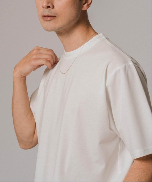 EDIFICE（エディフィス）の「《追加》シルクミックス ジャカードネック Tシャツ（Tシャツ/カットソー・メンズ・グレー/ホワイト/ブラック・LARGE/MEDIUM/SMALL）」の18枚目の写真