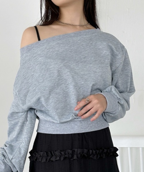 セール】ワンショルダースウェットトップス（スウェット）｜CLEA