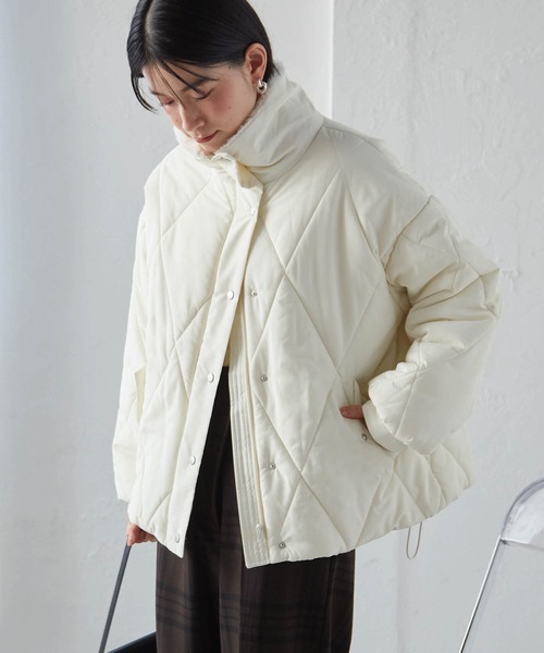 セール】ダイヤキルトスタンドカラーエコダウンブルゾン(ダウン セール】ダイヤキルトスタンドカラーエコダウンブルゾン(ダウン