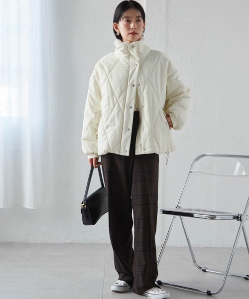 セール】ダイヤキルトスタンドカラーエコダウンブルゾン（ダウン