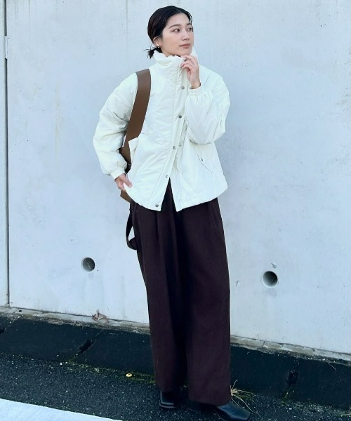 RANAN(ラナン)の「ダイヤキルトスタンドカラーエコダウンブルゾン(ダウンジャケット/コート・レディース・ベージュ/アイボリー/ブラック・S/M/L/LL)」の17枚目の写真
