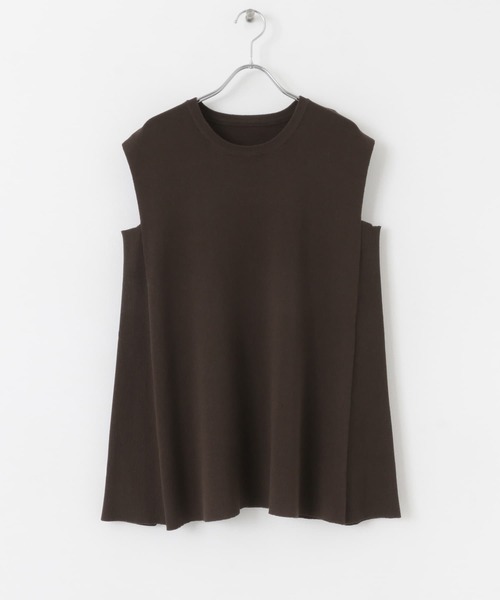 SENSE OF PLACE by URBAN RESEARCH(センスオブプレイスバイアーバンリサーチ)の「フレンチスリーブフレアチュニックセーター(ニット/セーター・レディース・ブラック/チャコールグレー/オフホワイト/ブラウン/イエロー・ONE)」の17枚目の写真