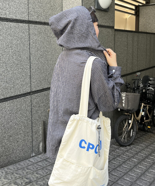 CPCM（シーピーシーエム）の「フード付チェックシャツ（シャツ/ブラウス・レディース・ネイビー/オレンジ/ブルー・FREE）」の4枚目の写真