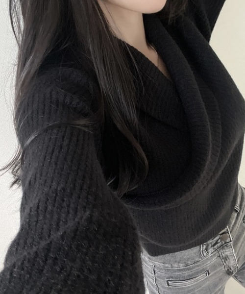 【セール】カシュクールリブニットトップス（ニット/セーター）｜N.s（エヌドットエス）