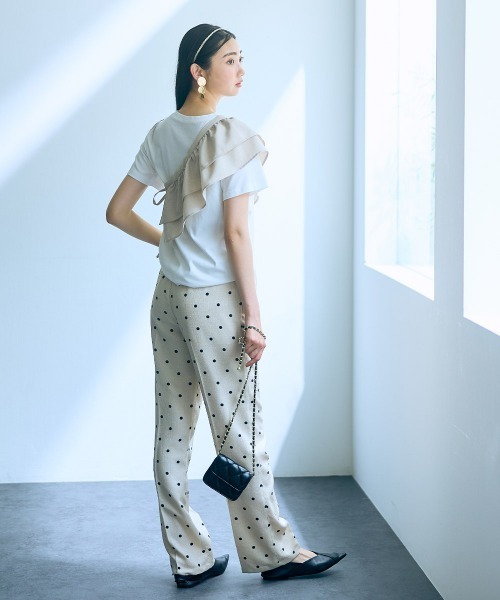 slattgir(スラットジール)の「高身長 ブッチャードットテーパードパンツ(トールサイズ)Essenave(その他パンツ・レディース・ベージュ系/ブラック系・LL/L/M)」の6枚目の写真
