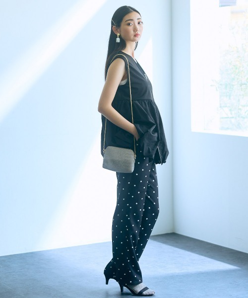 slattgir(スラットジール)の「高身長 ブッチャードットテーパードパンツ(トールサイズ)Essenave(その他パンツ・レディース・ベージュ系/ブラック系・LL/L/M)」の9枚目の写真